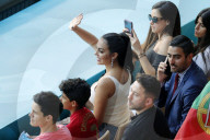 PEOPLE - Cristiano Ronaldos Freundin, Georgina Rodriguez, auf der Tribüne am Spiel Belgien-Portugal