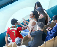 PEOPLE - Cristiano Ronaldos Freundin, Georgina Rodriguez, auf der Tribüne am Spiel Belgien-Portugal