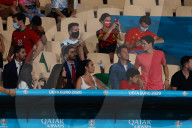 PEOPLE - Cristiano Ronaldos Freundin, Georgina Rodriguez, auf der Tribüne am Spiel Belgien-Portugal