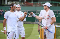 TENNIS - Roger Federer und Andy Murray auf Court 14 beim Training für Wimbledon