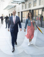 Matt Hancock MP Secretary of State for Health and social care with Gina Coladangelo at the BBC.