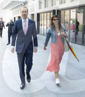 Matt Hancock MP Secretary of State for Health and social care with Gina Coladangelo at the BBC.