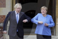 Prime Minister Boris Johnson meets with Chancellor Merkel