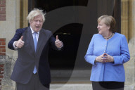 Prime Minister Boris Johnson meets with Chancellor Merkel