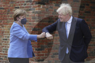 Prime Minister Boris Johnson meets with Chancellor Merkel