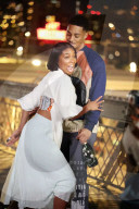 Gabrielle Union and Keith Powers Filming The Perfect Find on the Brooklyn Bridge