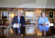 Prime Minister Boris Johnson meets with Chancellor Merkel