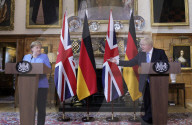 Prime Minister Boris Johnson meets with Chancellor Merkel