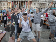 UEFA Euro 2020 quarter final match screened live in Trafalgar Square (fanzone), London.