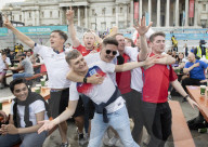 UEFA Euro 2020 quarter final match screened live in Trafalgar Square (fanzone), London.