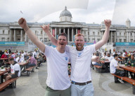 UEFA Euro 2020 quarter final match screened live in Trafalgar Square (fanzone), London.