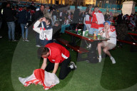 EURO 2020 - England-Fans feiern Final-Einzug in London