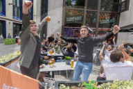 England fans start to arrive in London ahead of the Euro 2020 semi-finals