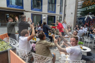 England fans start to arrive in London ahead of the Euro 2020 semi-finals