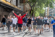 England fans start to arrive in London ahead of the Euro 2020 semi-finals