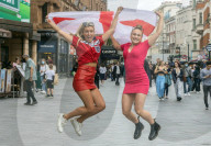 England fans start to arrive in London ahead of the Euro 2020 semi-finals