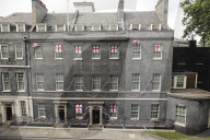 Number 10 decorated to support the England Football team
