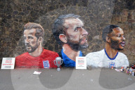 EURO 2020 - Three Lions on the Wall - Kunstaktion als Spendenaktion für Difibrillatoren in Nuneaton