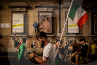 FUSSBALL-EM - Italienische Fans feiern den EM-Titel in Rom