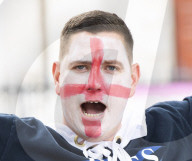 England fans roam around London's West End chanting and drinking before the Euros final match between England and Italy.