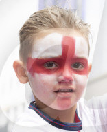 England fans roam around London's West End chanting and drinking before the Euros final match between England and Italy.