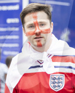 England fans roam around London's West End chanting and drinking before the Euros final match between England and Italy.