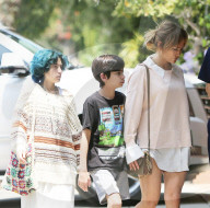 Jennifer Lopez Shows A Little Leg While Running Errands With Her Twins