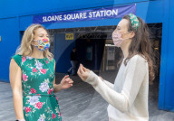 Commuters wear masks in Chelsea, London 