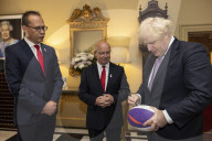 PM Boris Johnson with Rugby League World Cup Leaders.