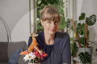 Mariana Leky in her apartment in Prenzlauer Berg district, Berlin