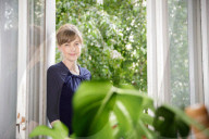 Mariana Leky in her apartment in Prenzlauer Berg district, Berlin