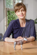 Mariana Leky in her apartment in Prenzlauer Berg district, Berlin