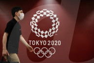 TOKIO 2020 - Logos in Tokio für die Olympischen Spiele