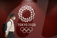 TOKIO 2020 - Logos in Tokio für die Olympischen Spiele
