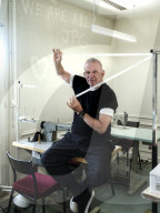 Jean-Paul Gaultier at the company's headquarters in Paris