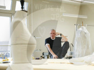 Jean-Paul Gaultier at the company's headquarters in Paris