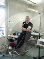 Jean-Paul Gaultier at the company's headquarters in Paris