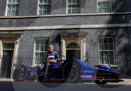 Formula E Racing car in Downing Street
