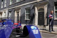 Formula E Racing car in Downing Street