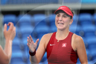 TOKIO 2020 OLY - Belinda Bencic reagiert nach ihrem Sieg im Halbfinale des Dameneinzel-Tennis 