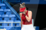 TOKIO 2020 OLY - Belinda Bencic reagiert nach ihrem Sieg im Halbfinale des Dameneinzel-Tennis 