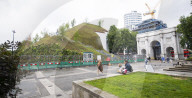 Marble Arch Mound. Cumberland Gate, London