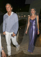 Roberto Mancini Silvia Fortini enjoying a stroll  after dinner in Saint Tropez