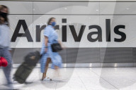 First arrivals at Heathrow airport from America to the UK since restrictions lifted.