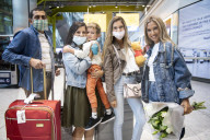 First arrivals at Heathrow airport from America to the UK since restrictions lifted.