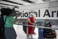 First arrivals at Heathrow airport from America to the UK since restrictions lifted.