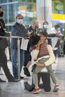 First arrivals at Heathrow airport from America to the UK since restrictions lifted.