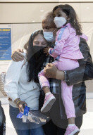 First arrivals at Heathrow airport from America to the UK since restrictions lifted.