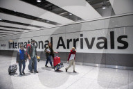 First arrivals at Heathrow airport from America to the UK since restrictions lifted.