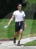 Rami Malek, 40, is seen leaving a friends house after playing tennis. 